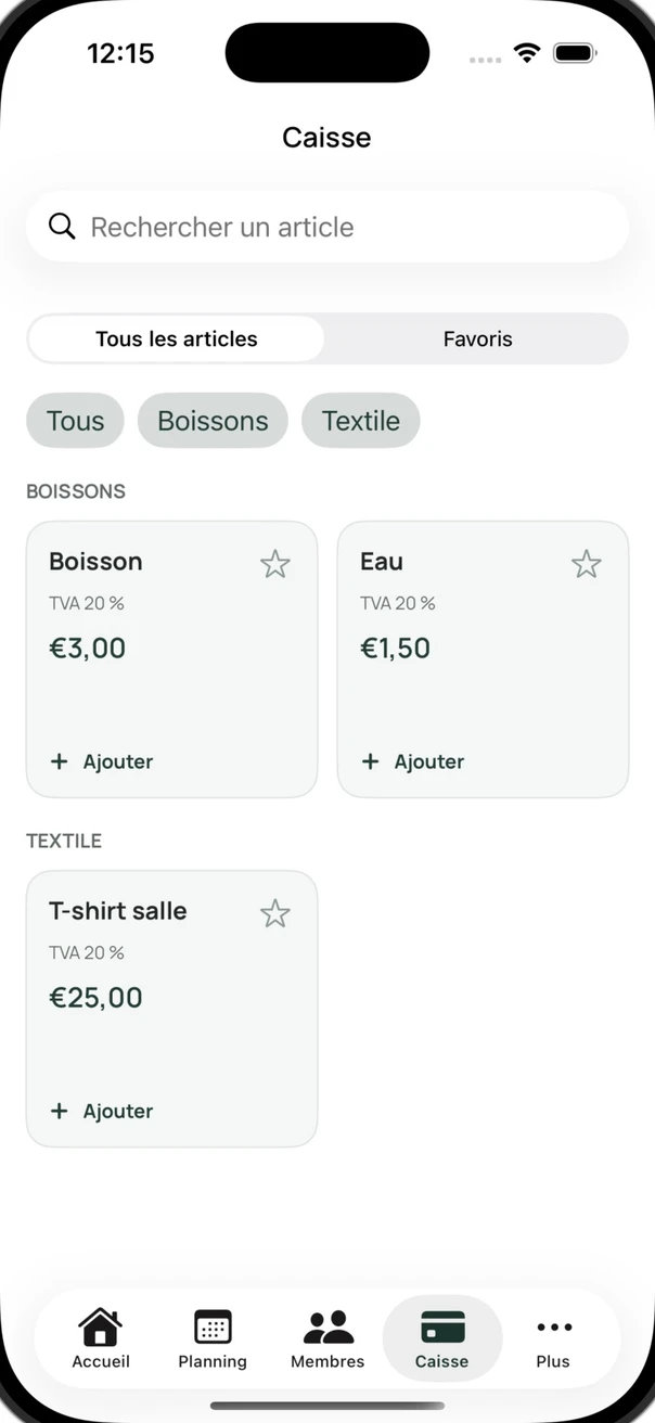 Catalogue réel de la caisse